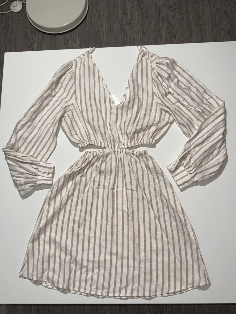 Sam Edelman Emely Long Sleeve Striped Mini Cutout Dress Size M